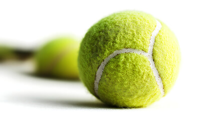 fresh yellow tennis ball isolated on white background perfect for sports equipment designs and tennis ball graphics
