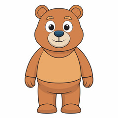 Wild brown bear cartoon character flat vector illustrations set and isolated on a white background.