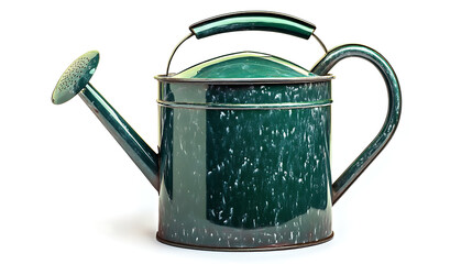 green watering can isolated on white background perfect for garden tools, plant care, and gardening design
