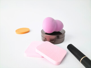 makeup sponge, blender sponge, facial sponge isolated on white
