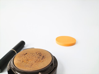 make up set on white background