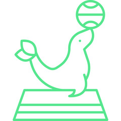 Sea Dog Performing icon single vector illustration
