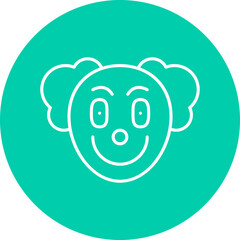 Clown Face icon single vector illustration