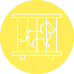 Lion in Cage icon single vector illustration