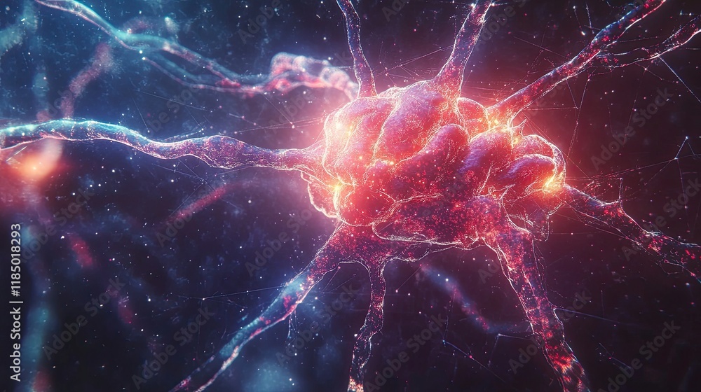 Aufkleber mind linked to the main circuit board, an abstract representation of future technology