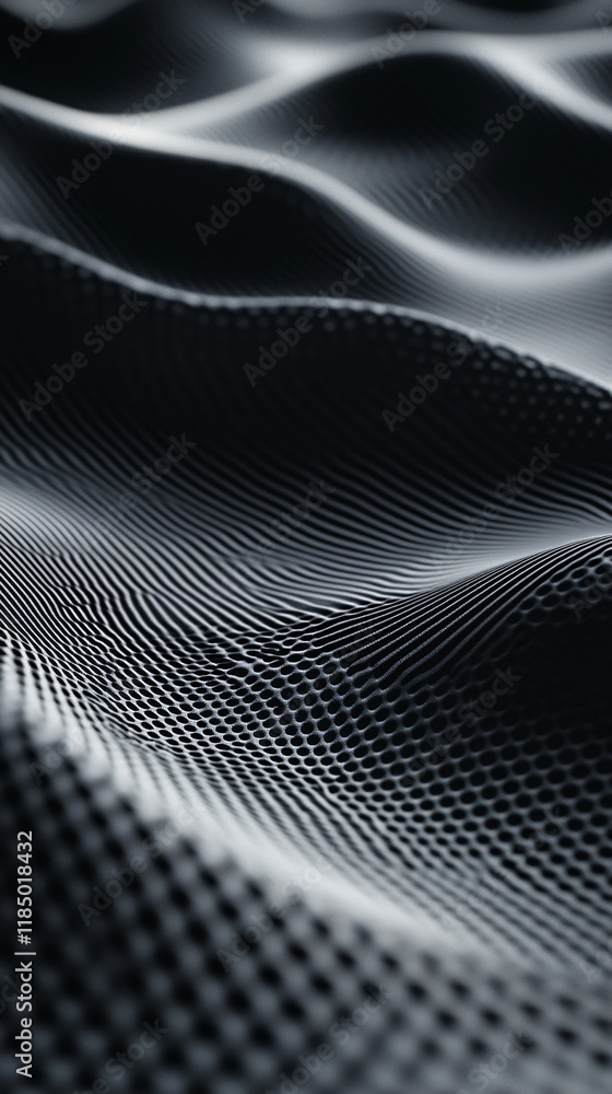 Poster Abstract dark wavy surface creating an elegant pattern