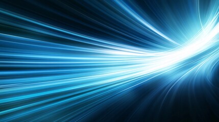 Abstract blue light streaks flowing on dark background