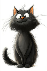 Obraz premium A black cat with a big smile on its face