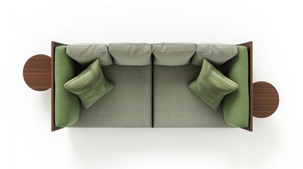topview couch for architecture groundfloor with white background