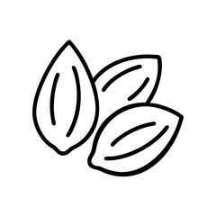 Simple icon of almonds, representing health and nutrition