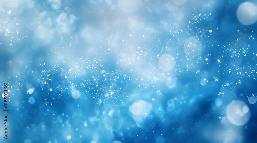 Aufkleber abstract blue bokeh background with sparkling glittering lights