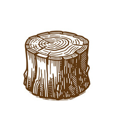 Tree stump vector, stump . stump line art vector illustration