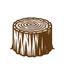 Tree stump vector, stump . stump line art vector illustration