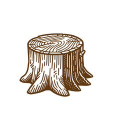 Tree stump vector, stump . stump line art vector illustration
