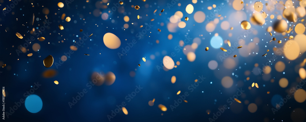 Poster innovative abstract business icons illuminated by dynamic light trails in a vibrant workspace settin