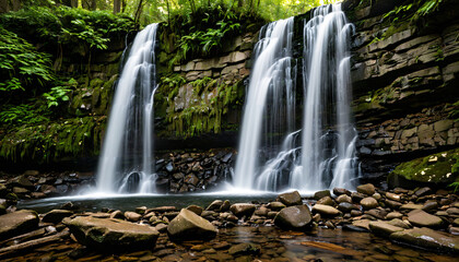 Fototapeta premium Serenity in the Forest Waterfall