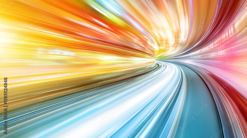 Leinwandbilder speeding through a colorful tunnel with motion blur effect