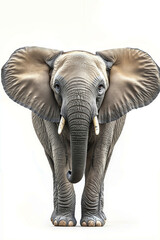 Obraz premium A statue of an elephant standing in front of a white background