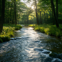 Obraz premium beutiful river in the forest