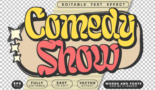 Retro Comedy Show Sitcom Fully Editable Vector Text File
