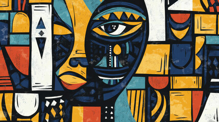 Obraz premium Geometric Abstract Design for Black History Month