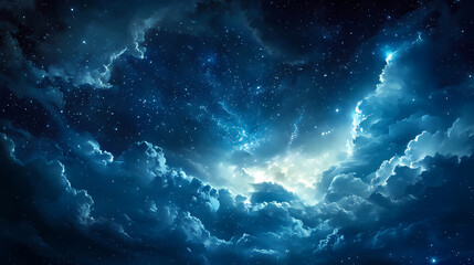 Starlit night. Stormlit. Illustration