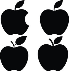 Set of apple silhouettes icons vector illustration