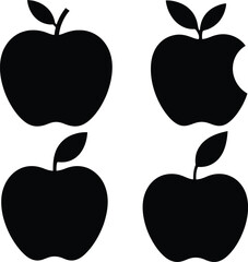 Set of apple silhouettes icons vector illustration