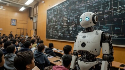 un robot IA dans une salle de classe 