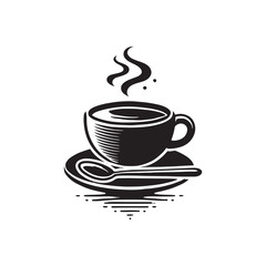 Coffee Cup Vector - Minimalist Coffee Cup Silhouette - Illustration of Coffee Cup.