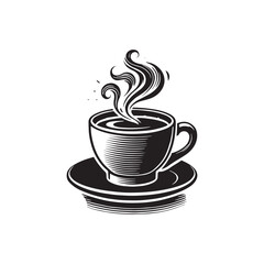 Coffee Cup Vector - Minimalist Coffee Cup Silhouette - Illustration of Coffee Cup.