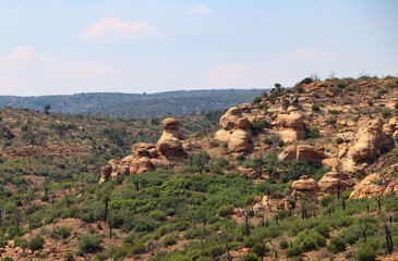 Natural stone structures at Mesa Verde National Park near Cortez, Colorado. 