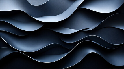 Fluid Waves of Minimalist Design Intertwine in a Dark Geometric Harmony, Perfect Backdrop for Modern Creativity and Digital Innovation