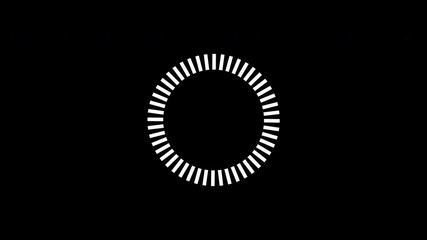 White rotating ring circular frame with transparent alpha overlay channel [4K]