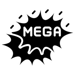 Mega Sticker Icon