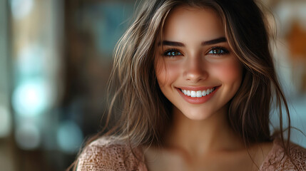 Obraz premium cheerful woman smiling while using a mobile phone, isolated over transparent PNG background ideal for showcasing modern lifestyle and communication. 