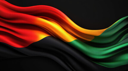 Vibrant red, yellow, and green background for Black History Month.