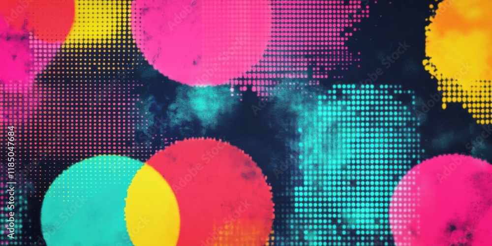 Wall mural a vibrant abstract background featuring colorful circles and dots of various sizes and shades