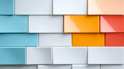 Exploring the Harmony of Soft Shadows and Geometric Forms in Vibrant Rectangular Patterns