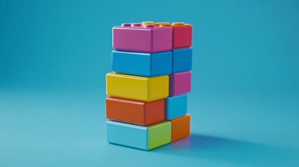 Fototapeta premium A vibrant assortment of colorful building blocks stacked neatly, showcasing creativity and playfulness.