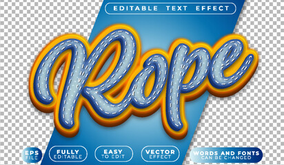 Rope Knot Cartoon Blue Fully Editable Vector Text File