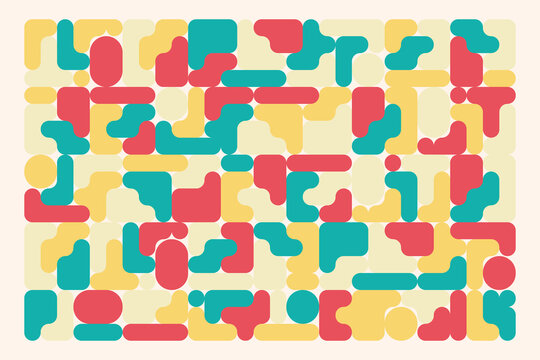 Patr&oacute;n geom&eacute;trico abstracto colorido. con varias figuras, Fondo vectorial moderno.