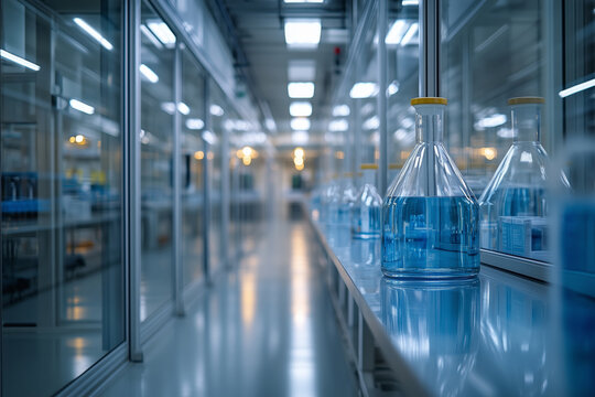 Modern dietary research facility showcasing glassware in a sleek interior
