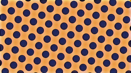 Geometric polka dot pattern with deep blue circles on a vibrant orange background. Ideal for modern branding, packaging, web design, and decorative prints.