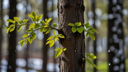 spring background with snow melted