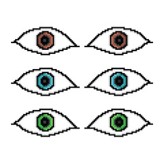 eye pixel art vector illustration