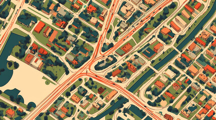 Obraz premium Retro us city map of glenwood, new york. vintage street map. Glowwood. Illustration