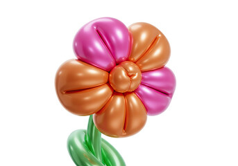 Fototapeta premium inflatable colorful balloon flower with transparent background, perfect for spring and summer projects