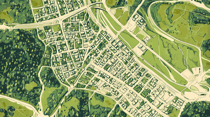 Obraz premium Retro us city map of glenwood, west virginia. vintage street map. Glowwood. Illustration