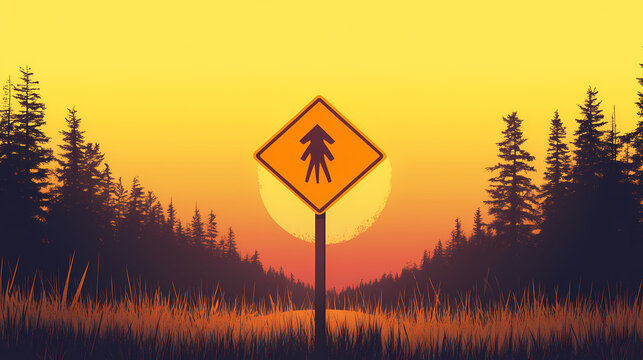 United states mutcd guide road sign - destination sign. Glowwood. Illustration